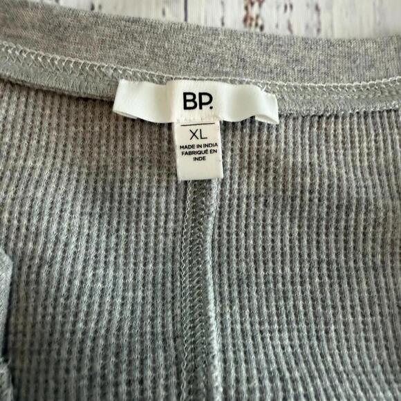 EUC BP Split Neck Thermal Crop Top Womens GREY HEATHER XL - Picture 4 of 4